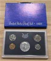 1969 Us Proof Set W Silver Half Dollar