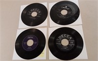 Four 7" Records Incl. Kingston Trio