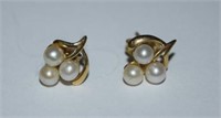 14k Gold Earrings w/ Pearls