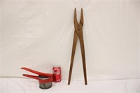 Handmade Wooden Decorative Pliers & Vintage Ricer