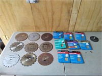 Assorted 7 1/4" Saw Blades & Assorted Sand Paper