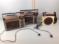 Two General Electric portable radios both power