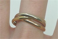 18K THREE LAYER RING SIZE 9