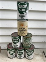 Quaker State Oil Cans, 4 are full