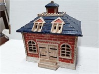 Vintage House  Cast Iron Coin Bank