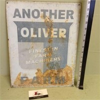Tin Oliver Tractor Sign