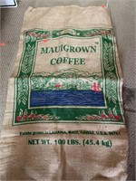 Burlap Sack Mauigrown Coffee 40x22in
