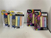 Trolls & Minions Sidewalk Chalk w/ Holders. 4