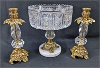 (3) Compote & Candle Holders