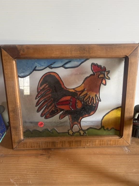 Handmade rooster picture. 14” x 16”