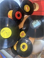 Group lot with vinyl records, toothbrush,