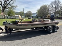 1987 RANGER 393 V BASS BOAT WITH 200HP OPTIMAX