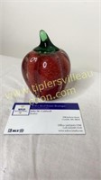 Gibson glass red pepper paper weight