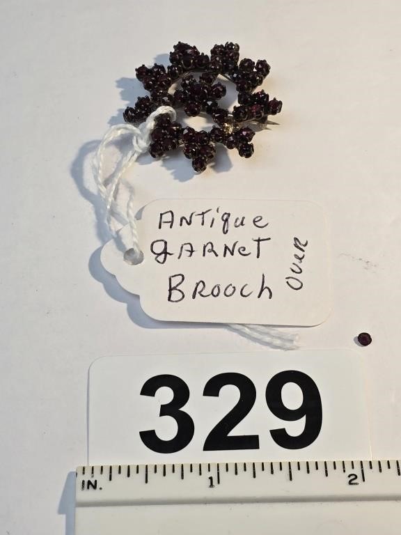 Antique Garnet Brooch ( 1 stone displaced)