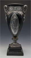 Art Nouveau Antique Composition & Metal Urn.