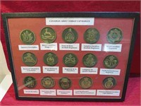 Canadian Army Combat Cap Badge Collection w Case