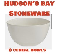 HUDSON BAY STONEWARE / 8 CEREAL BOWLS NO ORIGINAL
