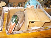Wooden Duck, Wren House, (2) Dog Plates