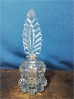 Heavy crystal perfume bottle with ground glass