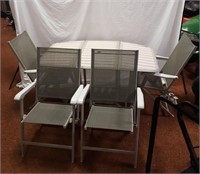 Drop Leaf Patio Table w/ 4 Matching Chairs