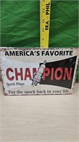 Champion  sparkplug sign