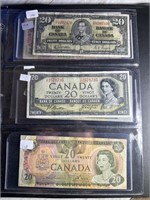 1937, 1954, 1979, 1979, 1991 $20 Bills