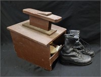 Shoe Shine Set Up & Leather Boots