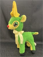 B J Toy Co John Deere green reindeer plush toy