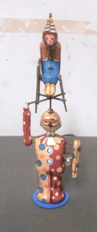 Mechanical Clown Juggler w/Monkey