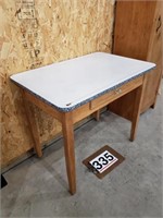 enamel top table w/ drawer 36x24x30h