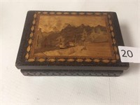 Small Wood Inlaid Box - 4" x 6"