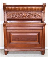 Finely Carved Mahogany Twin Bed Frame