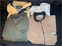Timberland Rain Jacket, Fleece Vest Golf Pullover+