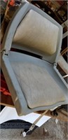 Boat Seat, gray plastic & vinyl, folds