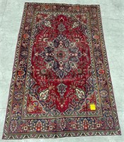TABRIZ HAND KNOTTED WOOL AREA CARPET, 10'1" X 6'4"