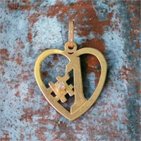 #1 Heart Pendant Marked 14K