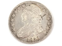 1830-O Bust Half Dollar, Lg O, Obv Graffiti