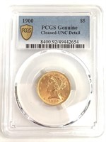 1900 $5 Gold Half Eagle PCGS Unc Details