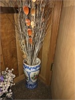 Blue Oriental Vase & Arrangement