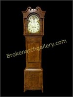 English Inlaid Mahogany Case Clock