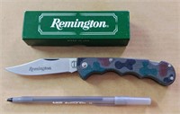 REMINGTON CAMO FOLDING KNIFE W/ BOX - NEW