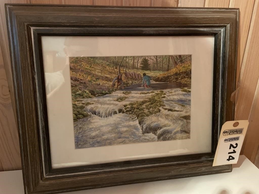 Indian Creek print, framed & matted, 21"Wx17"T