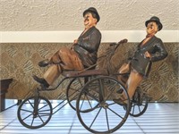 LAUREL AND HARDY VINTAGE BIKE FIGURINE 20X18