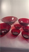 Vintage Ruby Red Bowls