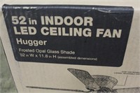 HUGGER 52" INDOOR LED CEILING FAN WHITE FINISH FR