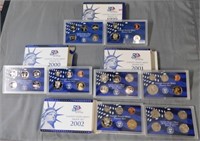 (4) US Proof Sets: 1999, 2000, 2001, 2002.