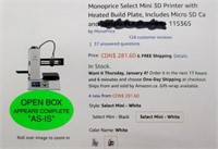 Monoprice Select Mini 3D Printer