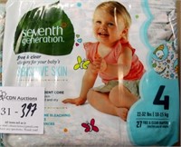 2 Packs Seventh Generation Size 4 Diapers