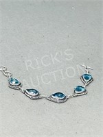 Blue Topaz & silver bracelet