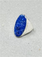 Lapis Lazuli & silver ring - size 8